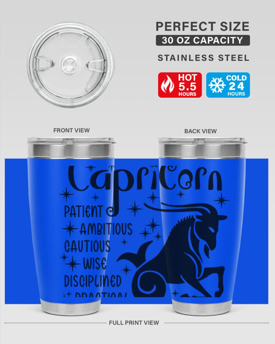 Capricorn 182# 20oz Tumbler featuring double wall vacuum insulation and a stylish design, perfect for hot and cold beverages.