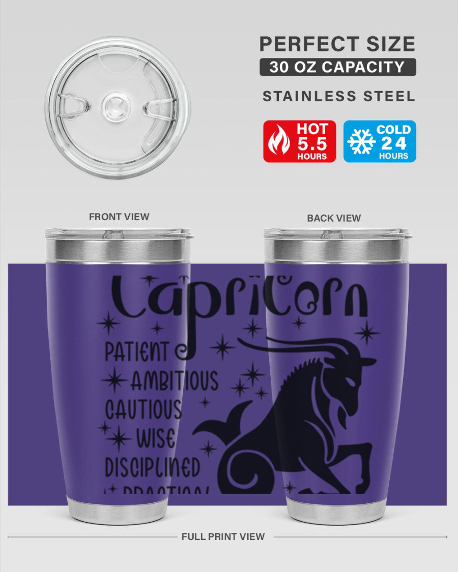 Capricorn 182# 20oz Tumbler featuring double wall vacuum insulation and a stylish design, perfect for hot and cold beverages.