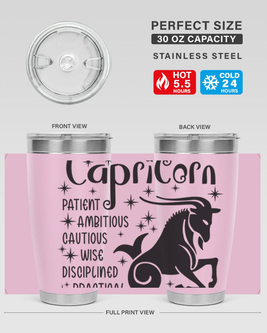 Capricorn 182# 20oz Tumbler featuring double wall vacuum insulation and a stylish design, perfect for hot and cold beverages.