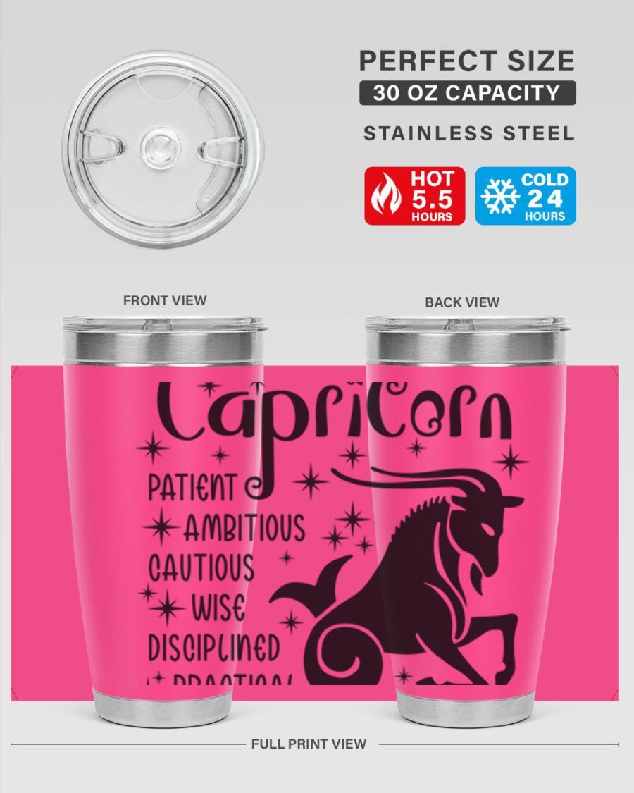 Capricorn 182# 20oz Tumbler featuring double wall vacuum insulation and a stylish design, perfect for hot and cold beverages.