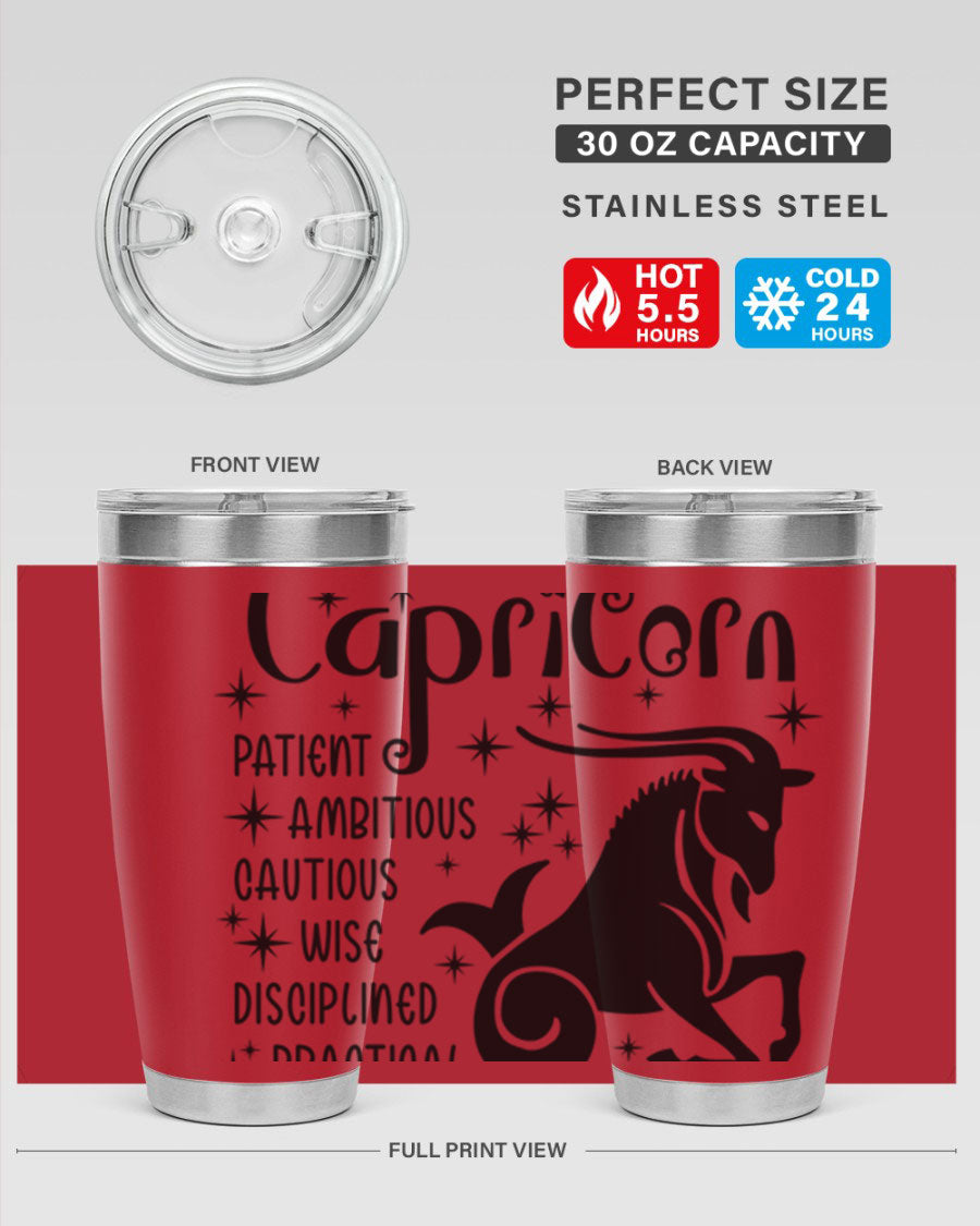 Capricorn 182# 20oz Tumbler featuring double wall vacuum insulation and a stylish design, perfect for hot and cold beverages.