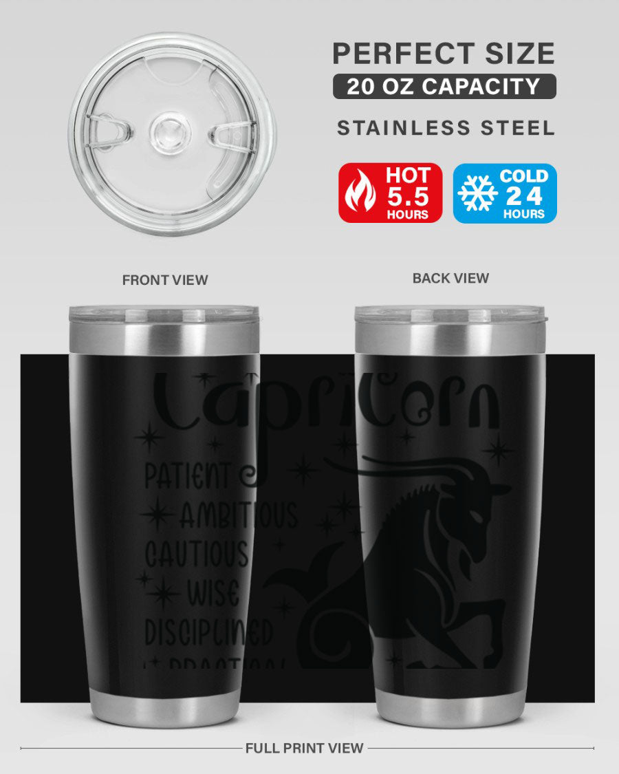 Capricorn 182# 20oz Tumbler featuring double wall vacuum insulation and a stylish design, perfect for hot and cold beverages.