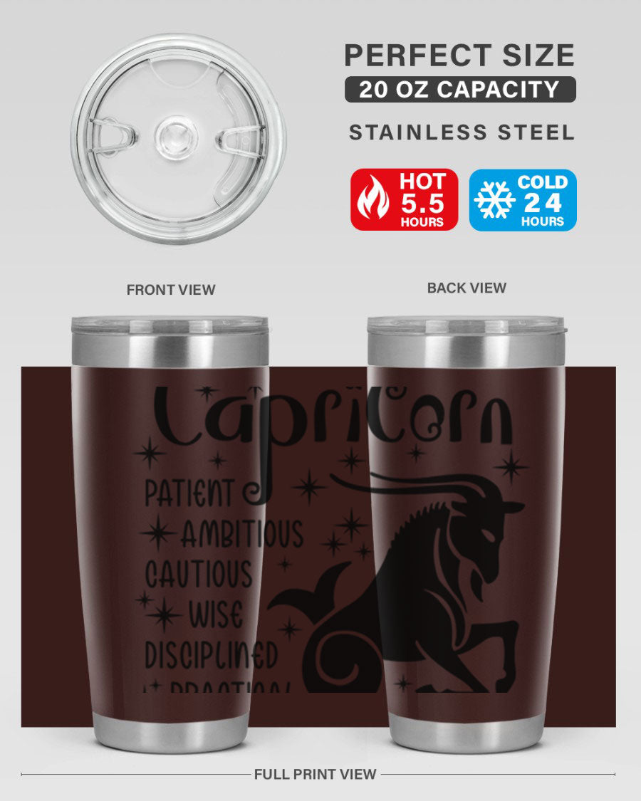 Capricorn 182# 20oz Tumbler featuring double wall vacuum insulation and a stylish design, perfect for hot and cold beverages.