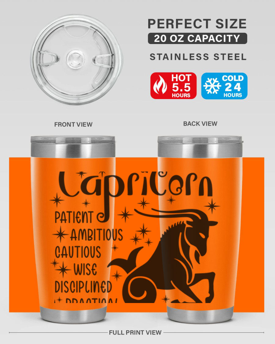 Capricorn 182# 20oz Tumbler featuring double wall vacuum insulation and a stylish design, perfect for hot and cold beverages.