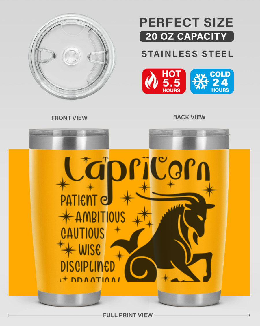 Capricorn 182# 20oz Tumbler featuring double wall vacuum insulation and a stylish design, perfect for hot and cold beverages.