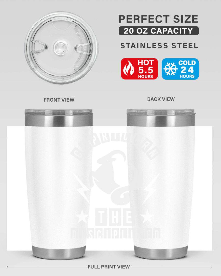 Capricorn 183# Zodiac Tumbler in stainless steel with a stylish design, perfect for hot and cold beverages.