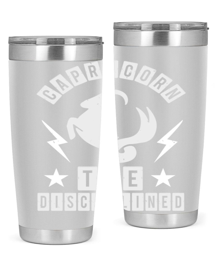 Capricorn 183# Zodiac Tumbler in stainless steel with a stylish design, perfect for hot and cold beverages.