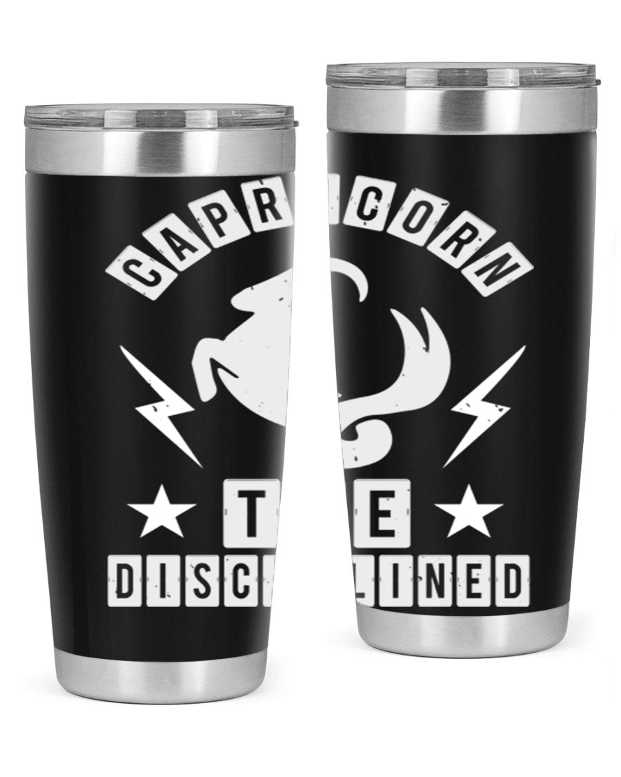 Capricorn 183# Zodiac Tumbler in stainless steel with a stylish design, perfect for hot and cold beverages.