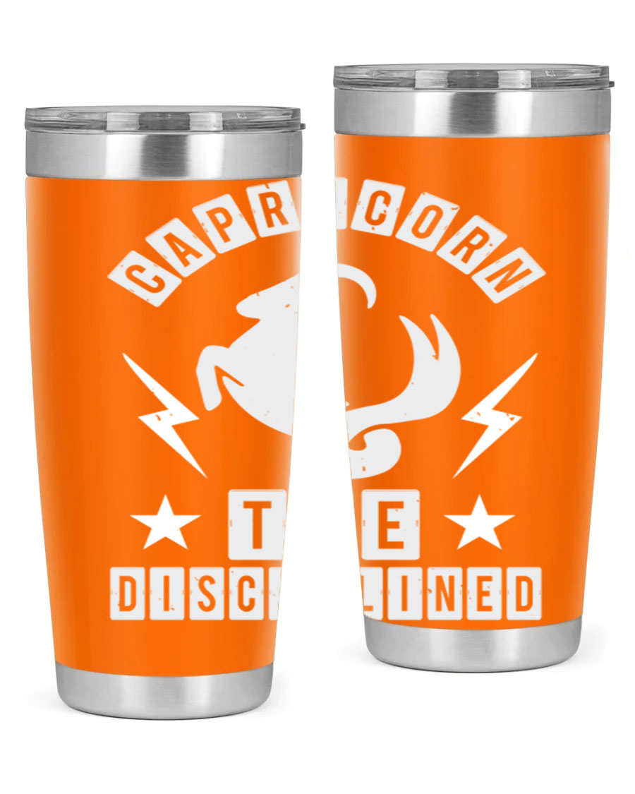 Capricorn 183# Zodiac Tumbler in stainless steel with a stylish design, perfect for hot and cold beverages.