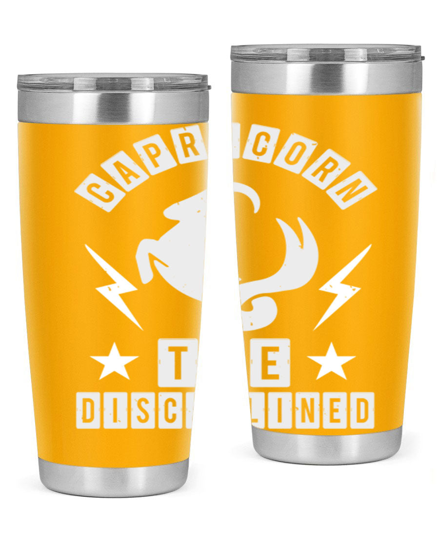 Capricorn 183# Zodiac Tumbler in stainless steel with a stylish design, perfect for hot and cold beverages.