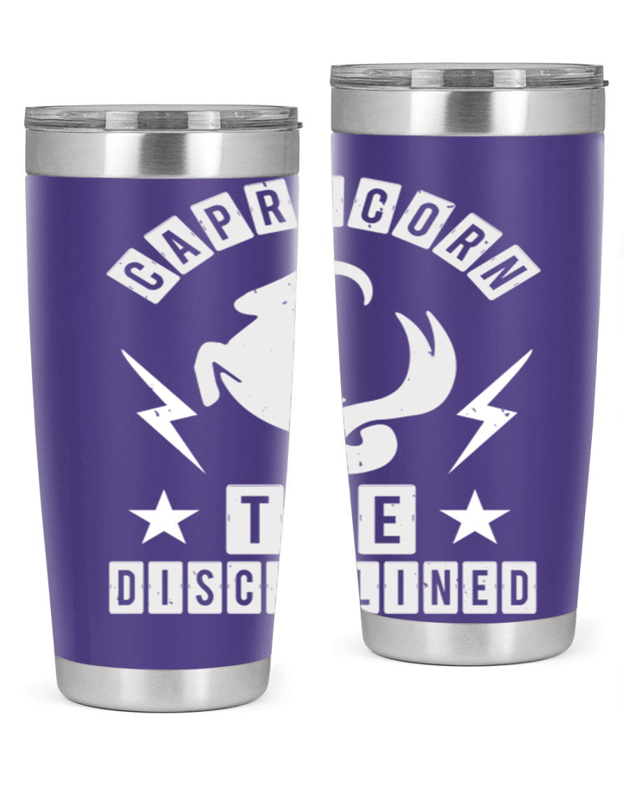 Capricorn 183# Zodiac Tumbler in stainless steel with a stylish design, perfect for hot and cold beverages.