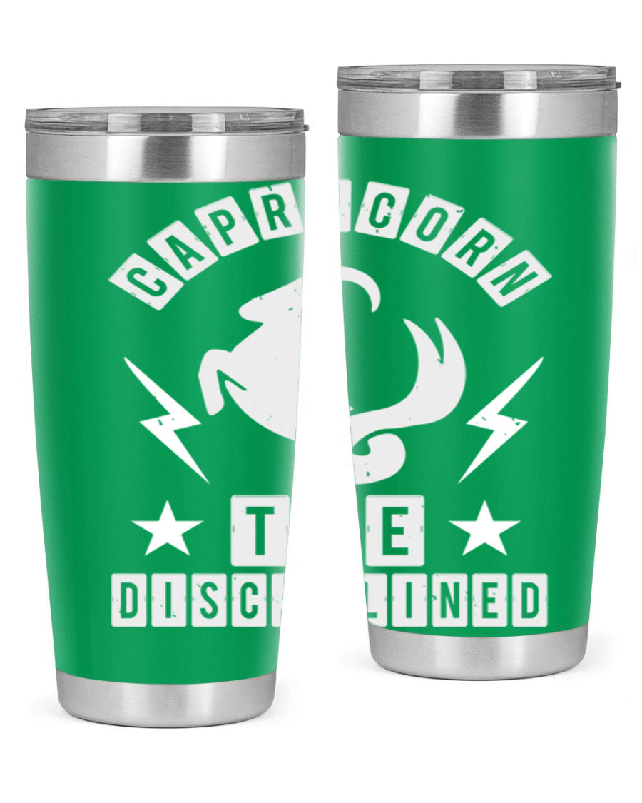 Capricorn 183# Zodiac Tumbler in stainless steel with a stylish design, perfect for hot and cold beverages.