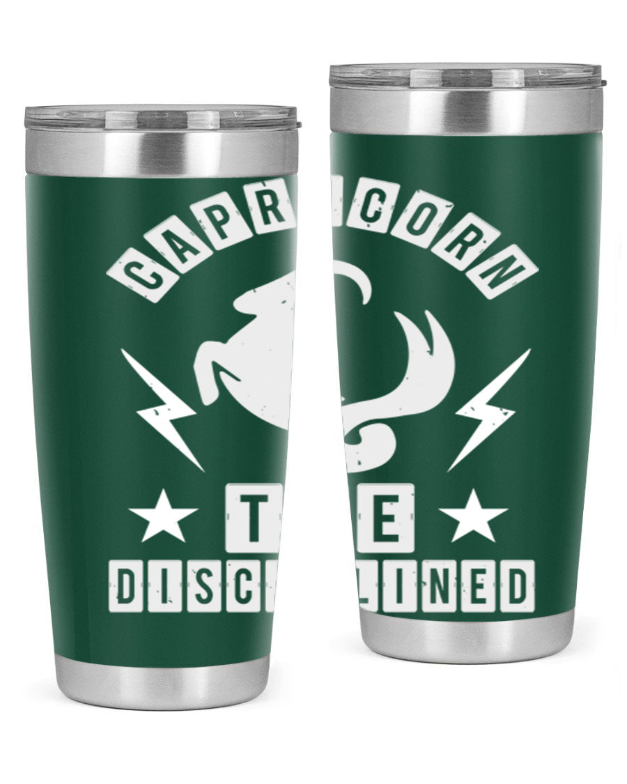Capricorn 183# Zodiac Tumbler in stainless steel with a stylish design, perfect for hot and cold beverages.