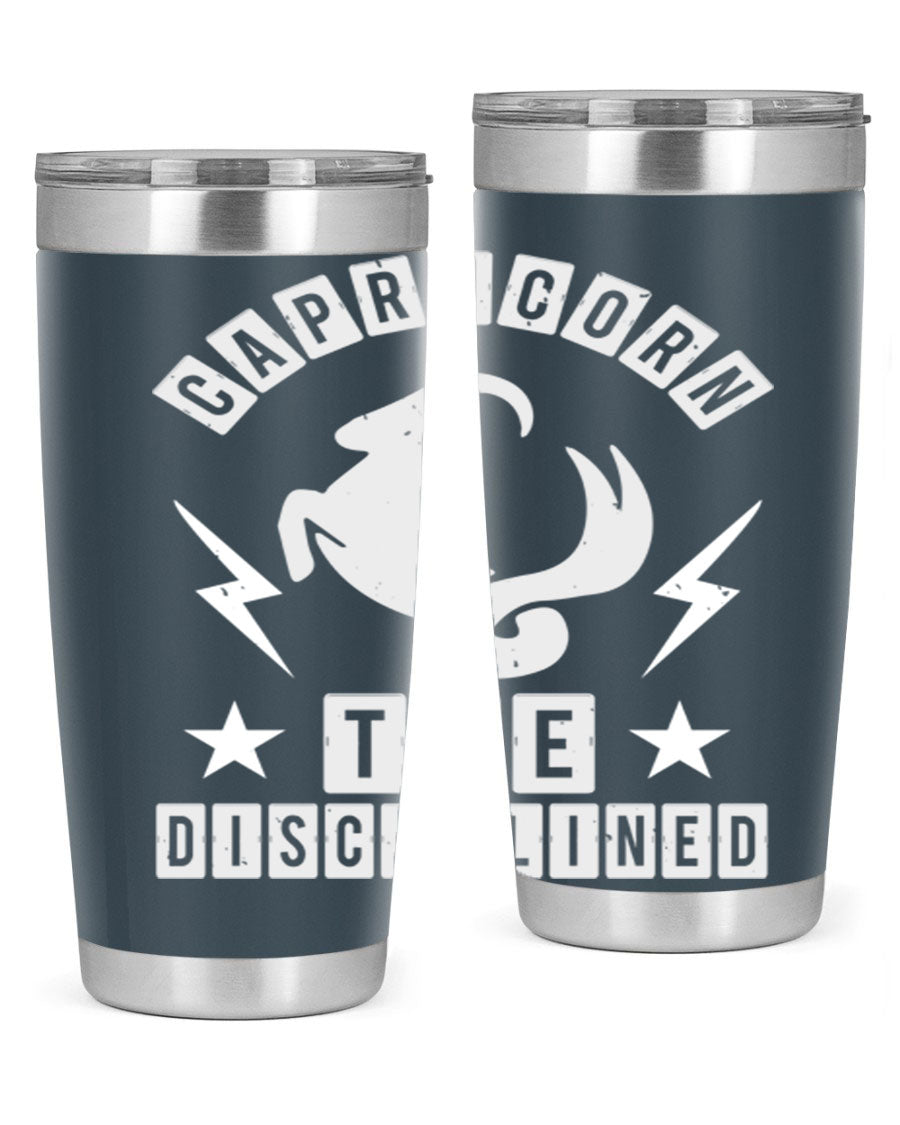 Capricorn 183# Zodiac Tumbler in stainless steel with a stylish design, perfect for hot and cold beverages.