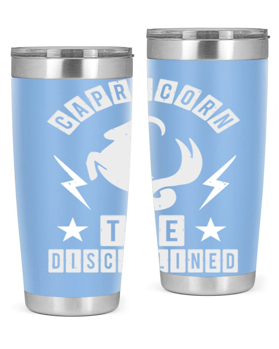 Capricorn 183# Zodiac Tumbler in stainless steel with a stylish design, perfect for hot and cold beverages.