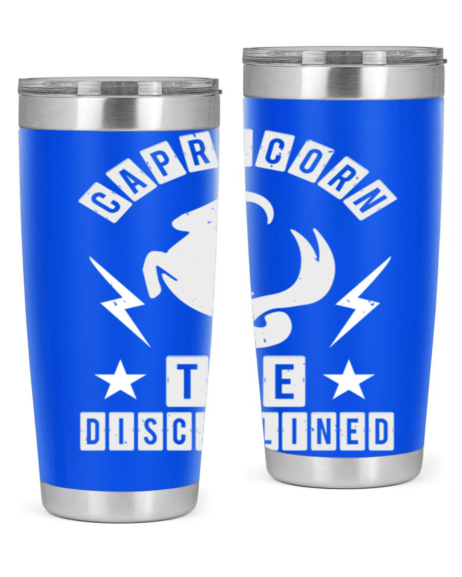 Capricorn 183# Zodiac Tumbler in stainless steel with a stylish design, perfect for hot and cold beverages.