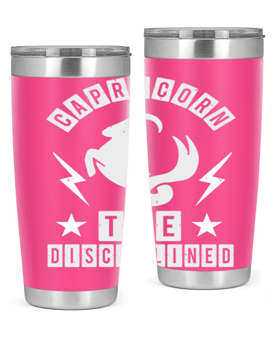 Capricorn 183# Zodiac Tumbler in stainless steel with a stylish design, perfect for hot and cold beverages.