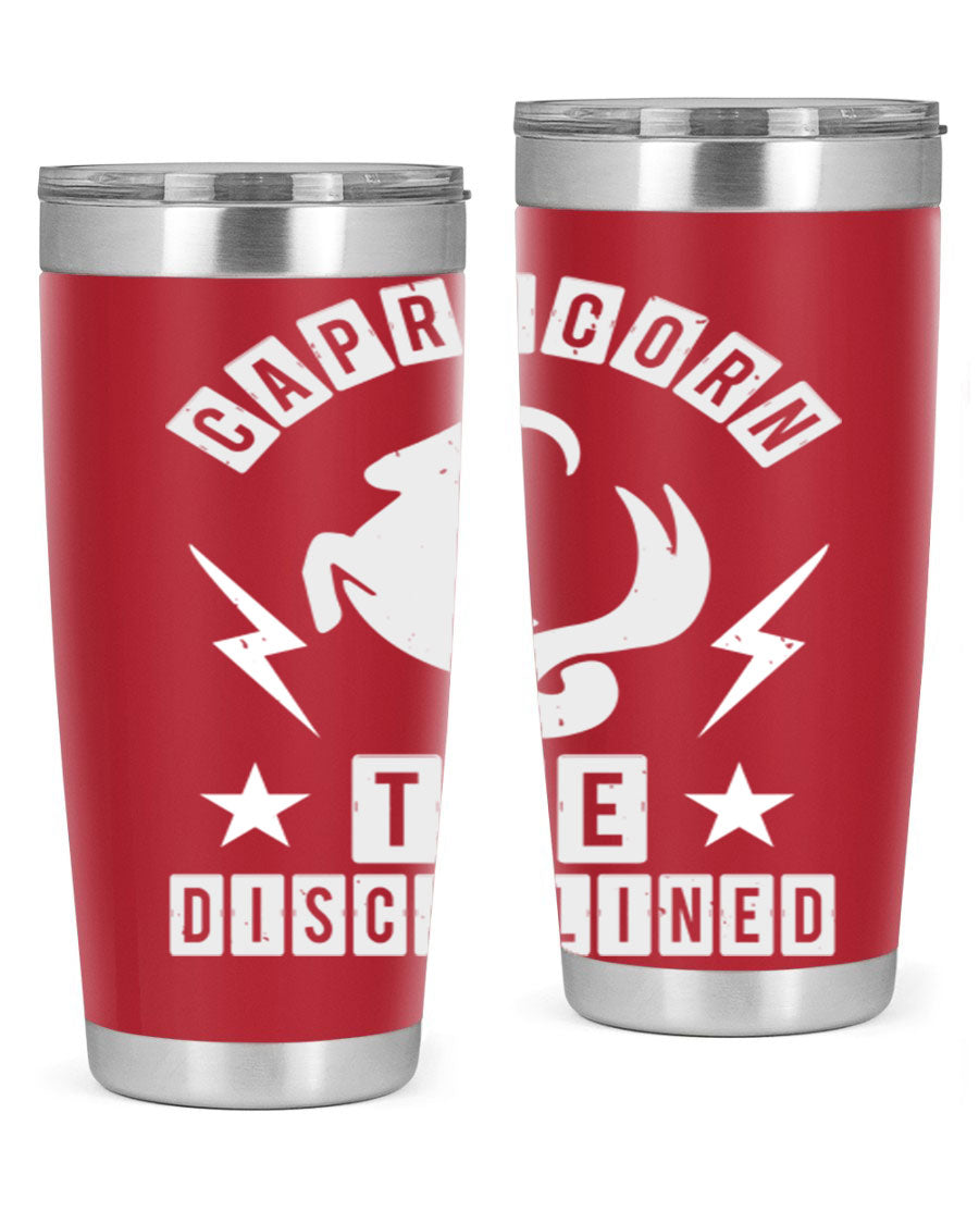 Capricorn 183# Zodiac Tumbler in stainless steel with a stylish design, perfect for hot and cold beverages.