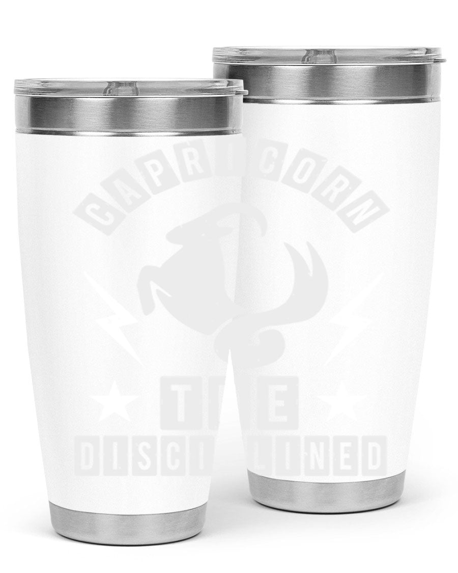 Capricorn 183# Zodiac Tumbler in stainless steel with a stylish design, perfect for hot and cold beverages.