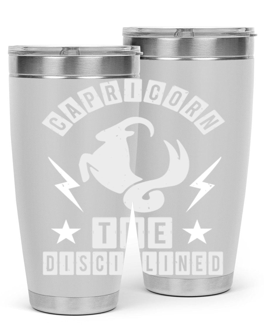 Capricorn 183# Zodiac Tumbler in stainless steel with a stylish design, perfect for hot and cold beverages.