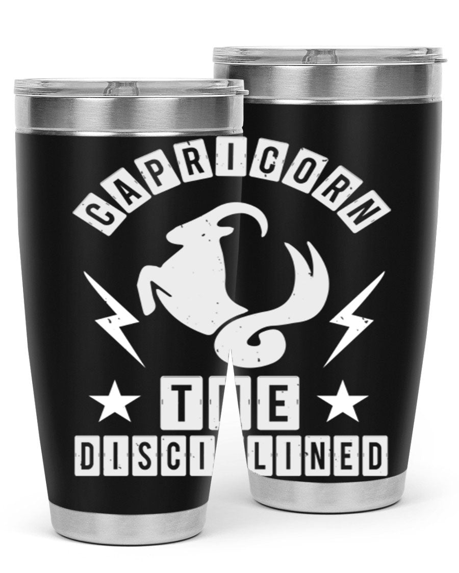 Capricorn 183# Zodiac Tumbler in stainless steel with a stylish design, perfect for hot and cold beverages.