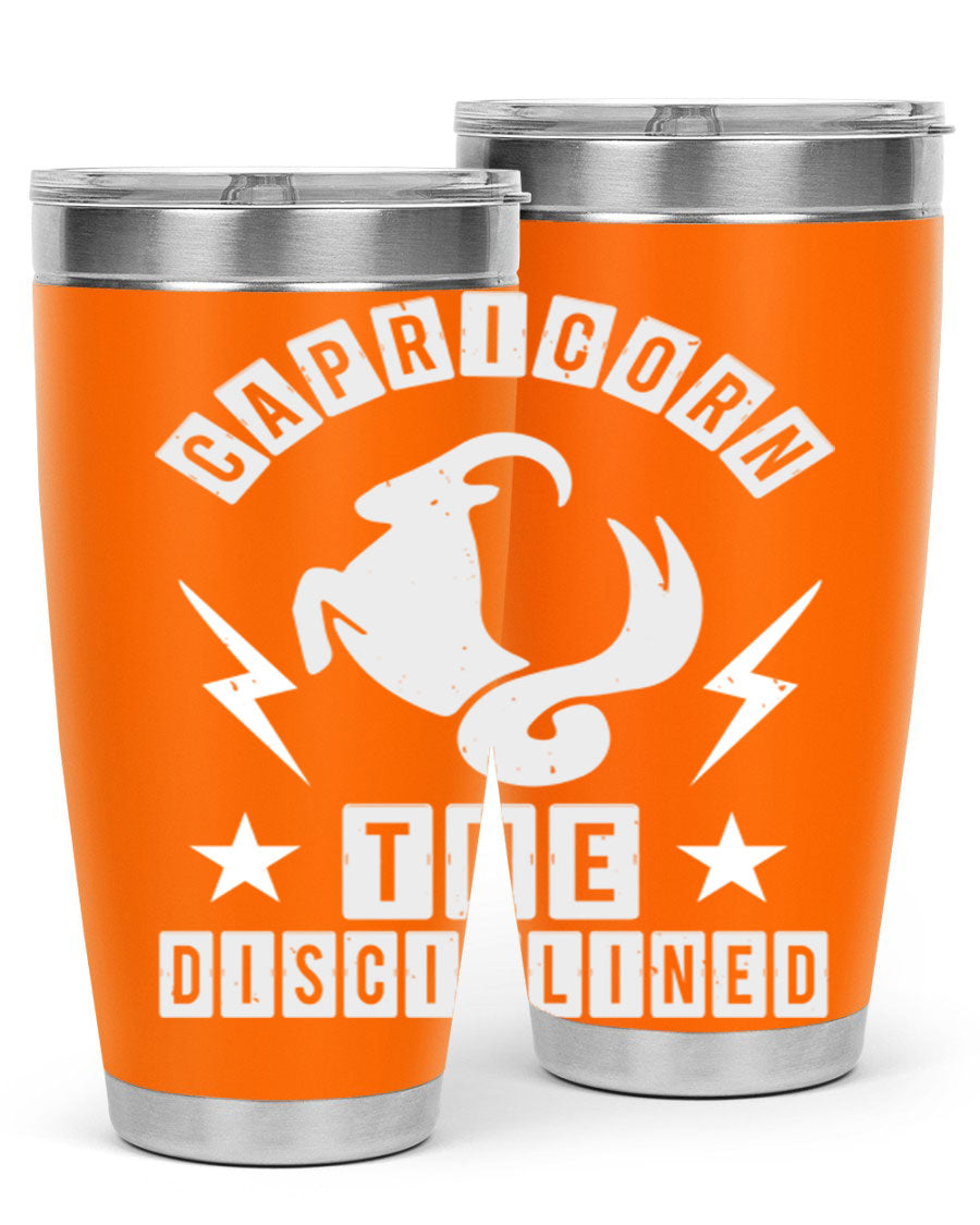 Capricorn 183# Zodiac Tumbler in stainless steel with a stylish design, perfect for hot and cold beverages.