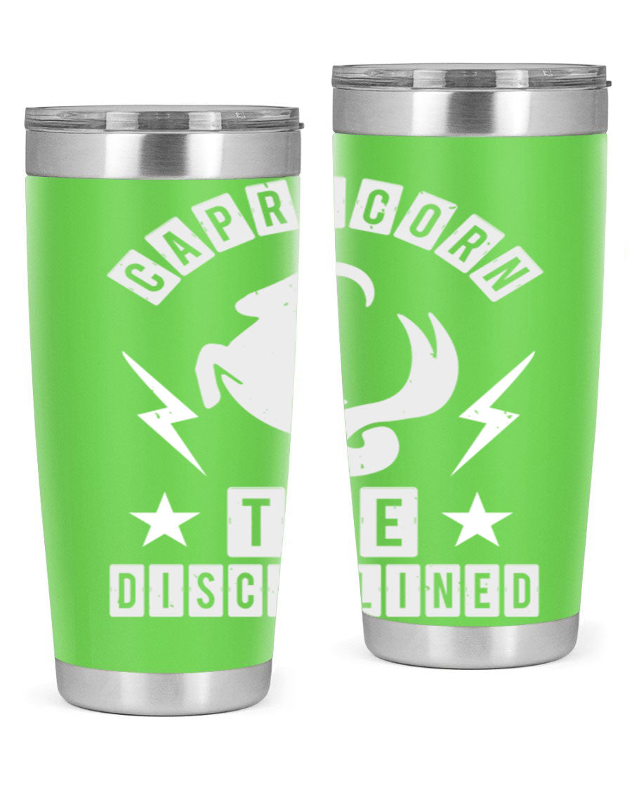 Capricorn 183# Zodiac Tumbler in stainless steel with a stylish design, perfect for hot and cold beverages.
