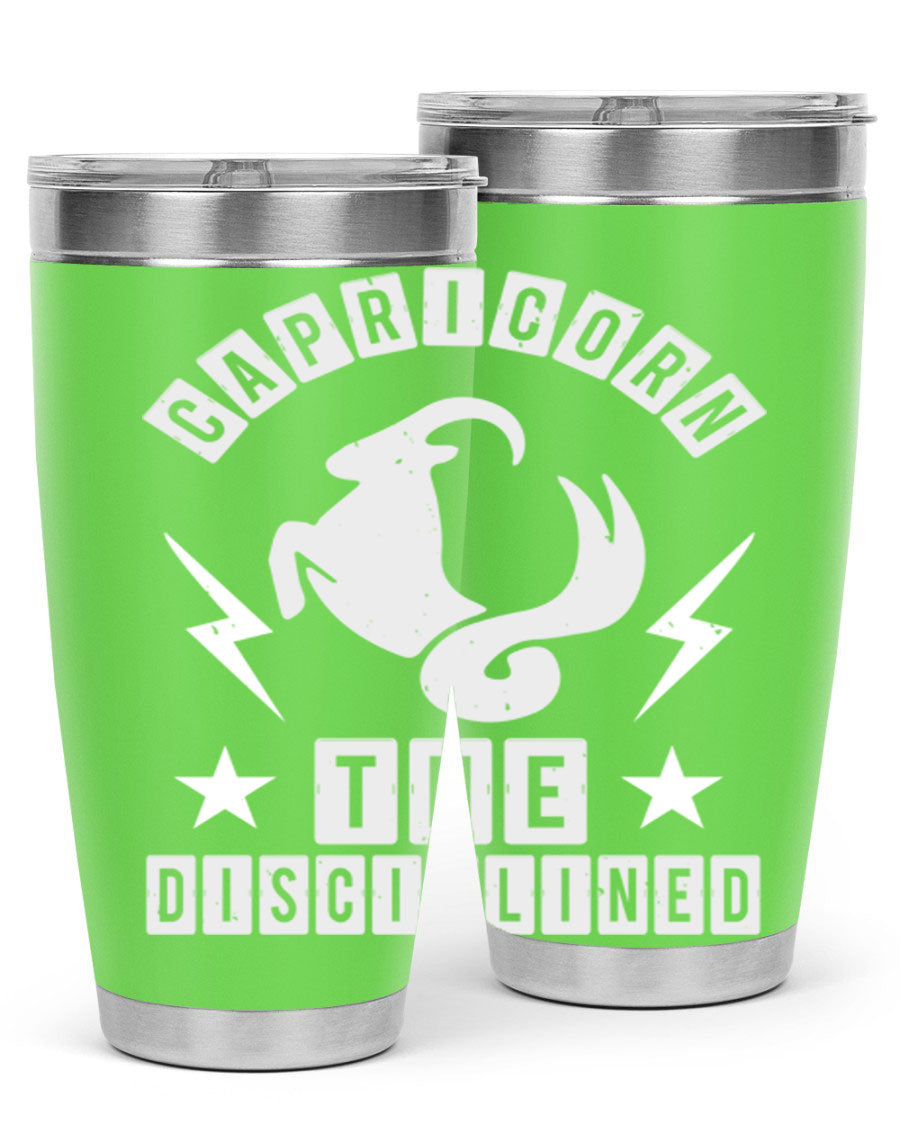 Capricorn 183# Zodiac Tumbler in stainless steel with a stylish design, perfect for hot and cold beverages.
