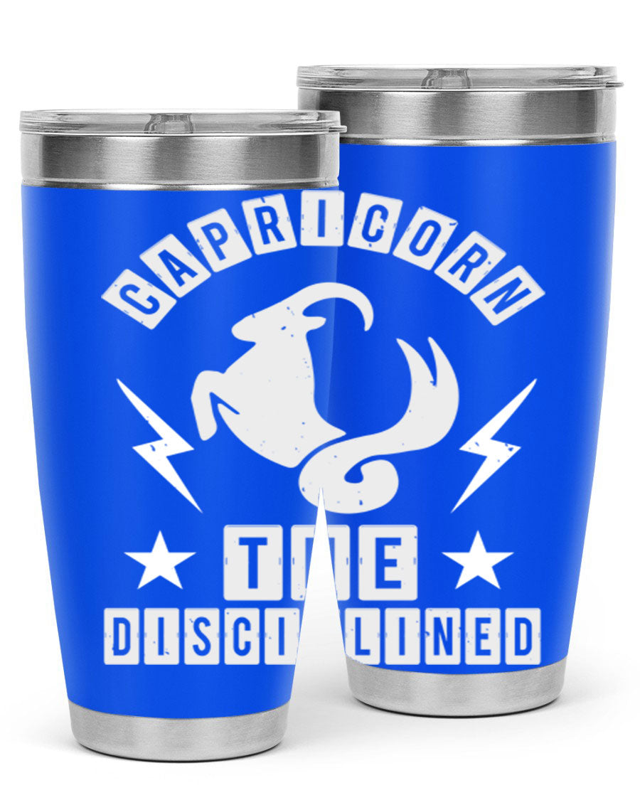 Capricorn 183# Zodiac Tumbler in stainless steel with a stylish design, perfect for hot and cold beverages.
