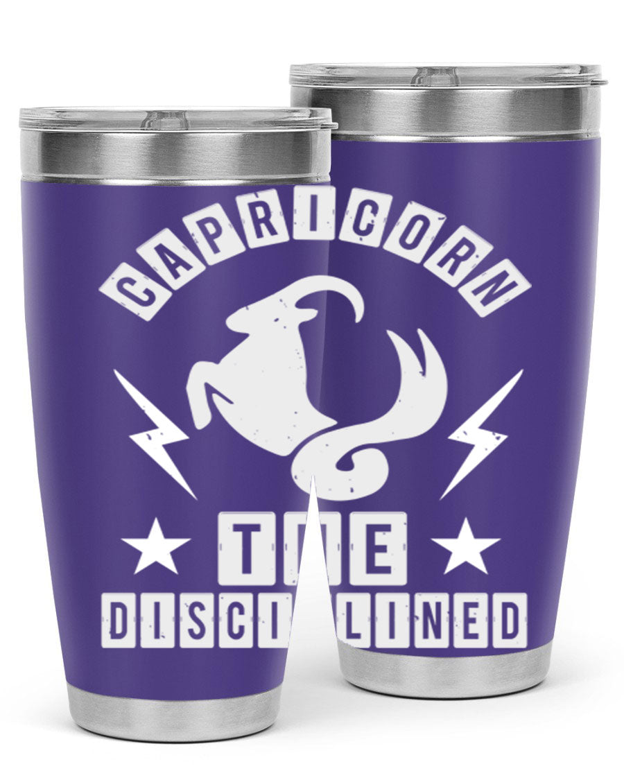 Capricorn 183# Zodiac Tumbler in stainless steel with a stylish design, perfect for hot and cold beverages.