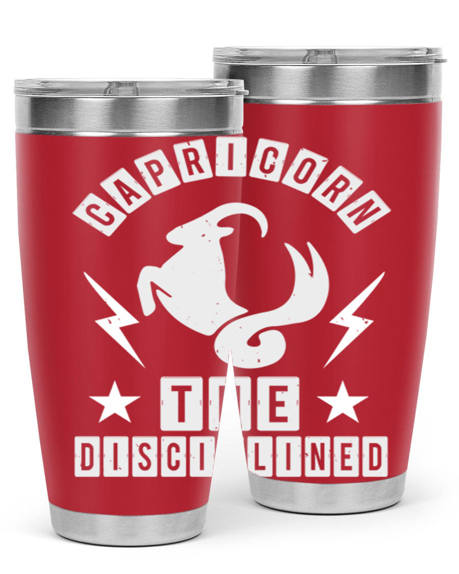 Capricorn 183# Zodiac Tumbler in stainless steel with a stylish design, perfect for hot and cold beverages.