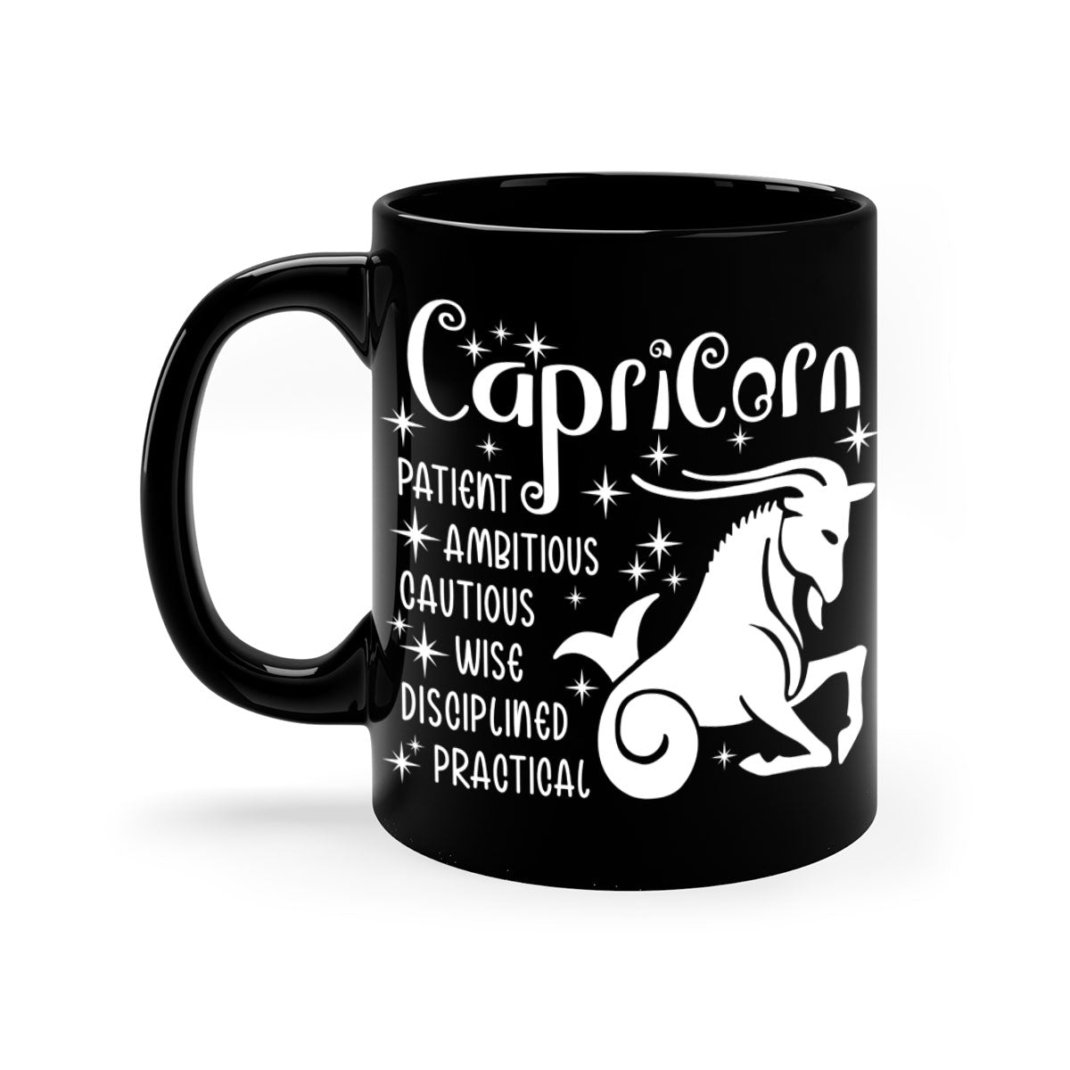 Capricorn 186# Mug featuring a glossy finish with a colored handle and interior, available in multiple colors and sizes.