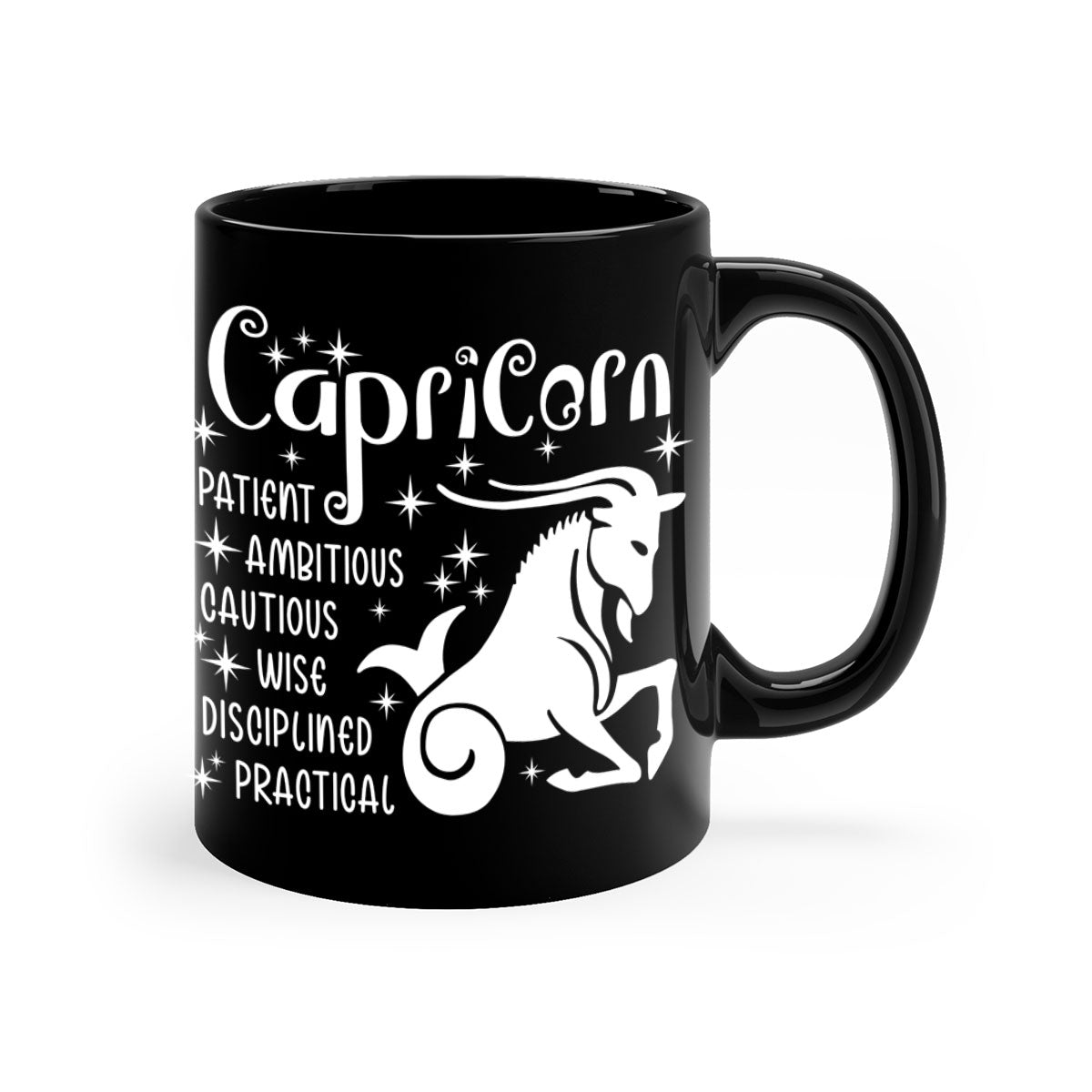 Capricorn 186# Mug featuring a glossy finish with a colored handle and interior, available in multiple colors and sizes.