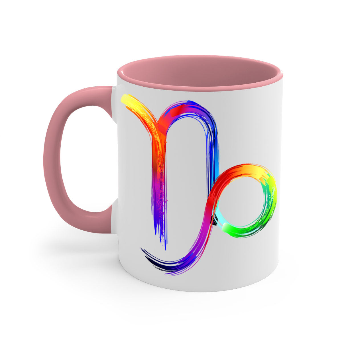 Capricorn 187# Mug featuring a glossy finish, colored handle, and interior, available in multiple colors and sizes.