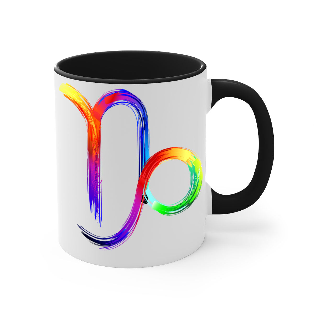 Capricorn 187# Mug featuring a glossy finish, colored handle, and interior, available in multiple colors and sizes.