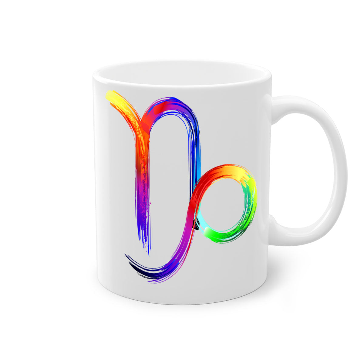 Capricorn 187# Mug featuring a glossy finish, colored handle, and interior, available in multiple colors and sizes.