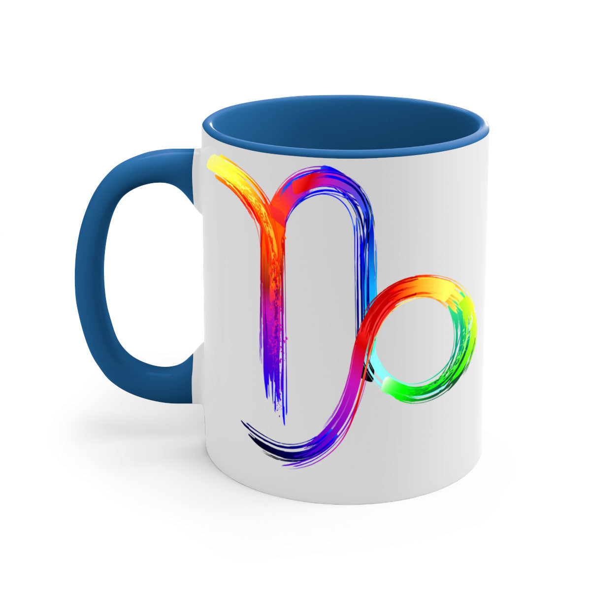 Capricorn 187# Mug featuring a glossy finish, colored handle, and interior, available in multiple colors and sizes.