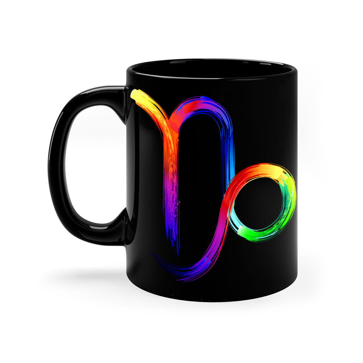 Capricorn 187# Mug featuring a glossy finish, colored handle, and interior, available in multiple colors and sizes.
