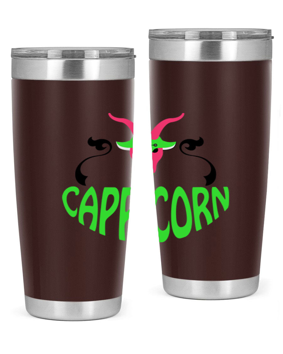 Capricorn 189# Tumbler, a stylish 20oz double wall vacuum stainless steel tumbler with copper lining and a drink-thru lid.