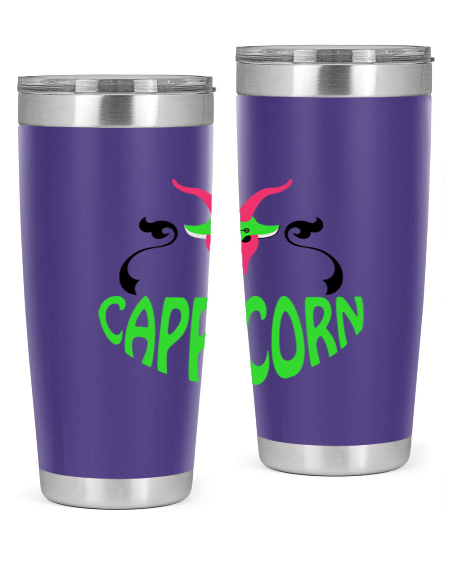 Capricorn 189# Tumbler, a stylish 20oz double wall vacuum stainless steel tumbler with copper lining and a drink-thru lid.