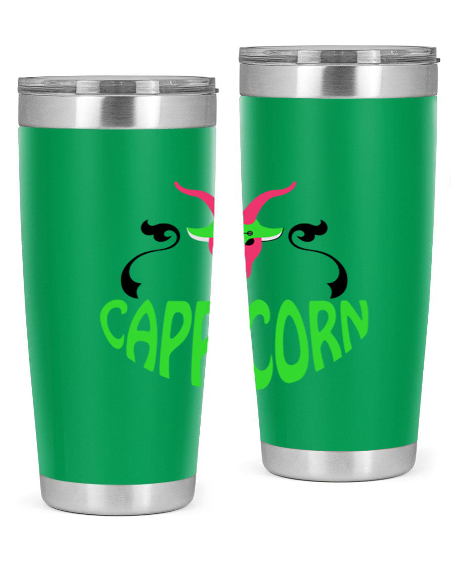 Capricorn 189# Tumbler, a stylish 20oz double wall vacuum stainless steel tumbler with copper lining and a drink-thru lid.