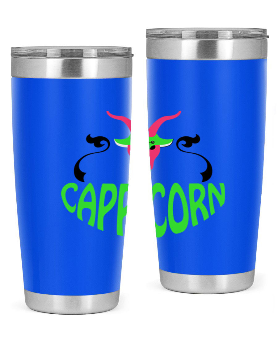 Capricorn 189# Tumbler, a stylish 20oz double wall vacuum stainless steel tumbler with copper lining and a drink-thru lid.