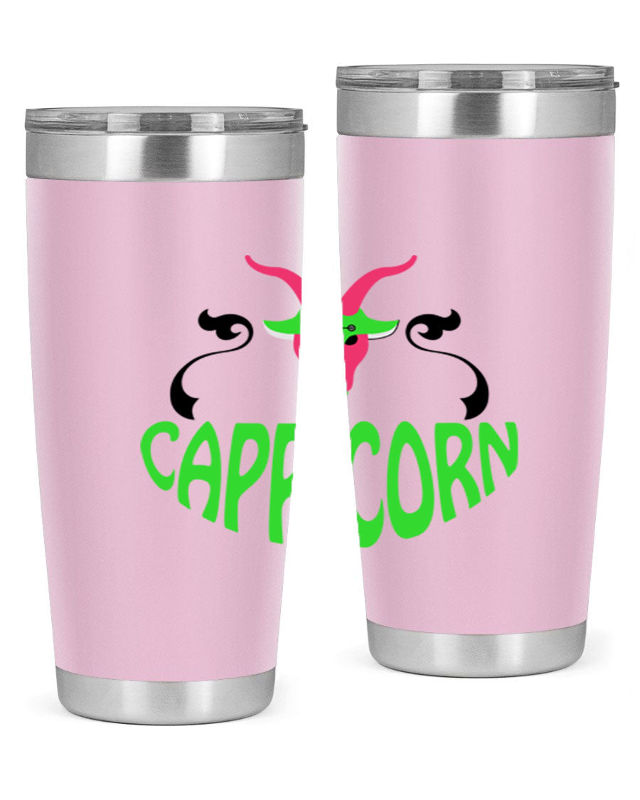 Capricorn 189# Tumbler, a stylish 20oz double wall vacuum stainless steel tumbler with copper lining and a drink-thru lid.