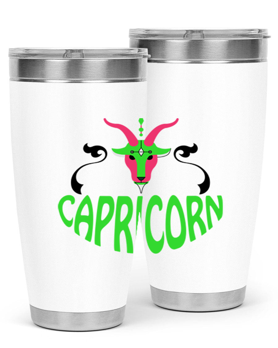 Capricorn 189# Tumbler, a stylish 20oz double wall vacuum stainless steel tumbler with copper lining and a drink-thru lid.