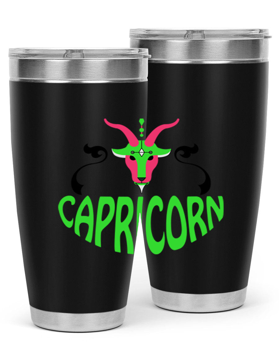 Capricorn 189# Tumbler, a stylish 20oz double wall vacuum stainless steel tumbler with copper lining and a drink-thru lid.