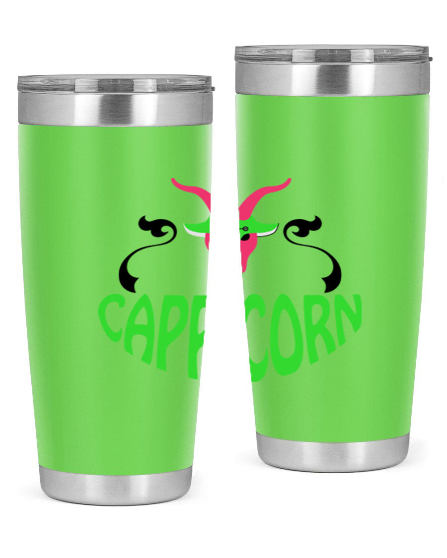 Capricorn 189# Tumbler, a stylish 20oz double wall vacuum stainless steel tumbler with copper lining and a drink-thru lid.