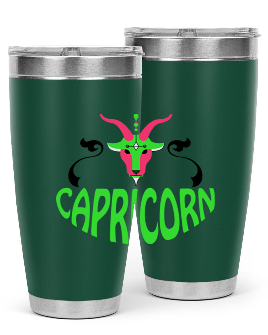 Capricorn 189# Tumbler, a stylish 20oz double wall vacuum stainless steel tumbler with copper lining and a drink-thru lid.
