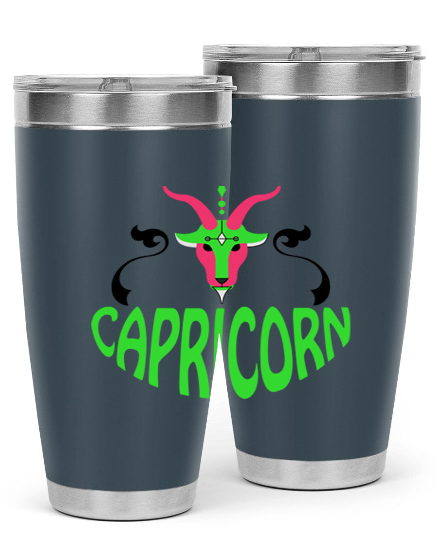 Capricorn 189# Tumbler, a stylish 20oz double wall vacuum stainless steel tumbler with copper lining and a drink-thru lid.