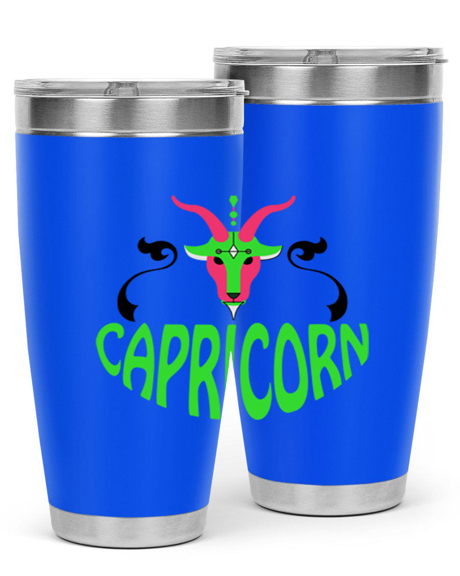 Capricorn 189# Tumbler, a stylish 20oz double wall vacuum stainless steel tumbler with copper lining and a drink-thru lid.