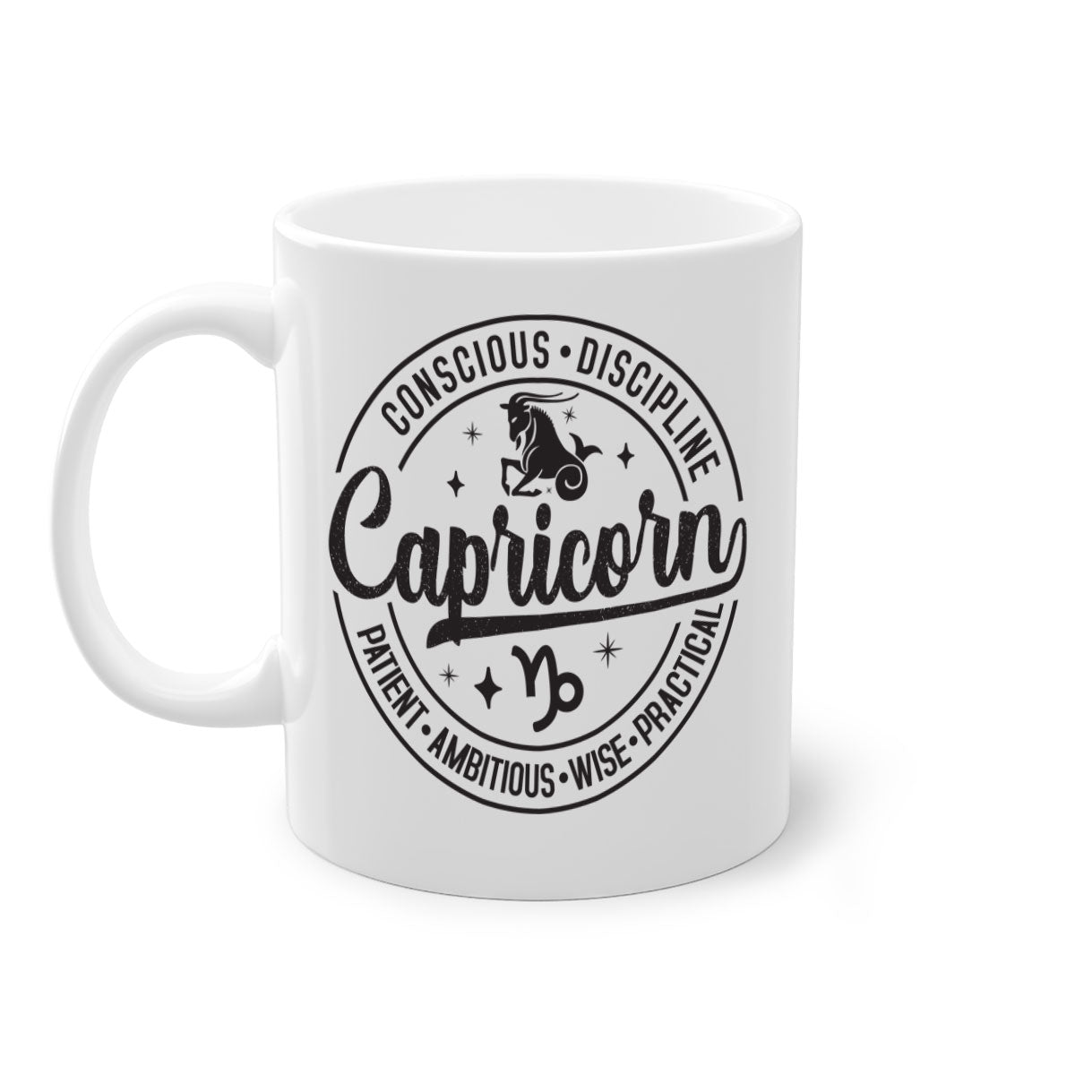 Capricorn 190# Mug featuring a glossy finish, colored handle, and interior, available in five colors and two sizes.